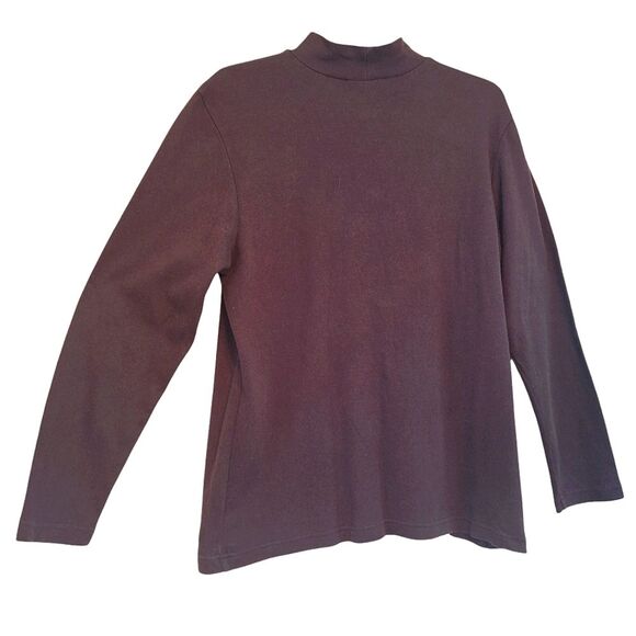 VTG Embroidered Christmas Mock Turtleneck L Black Croft & Barrow Santa Sleigh - Picture 4 of 7